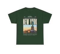 Maglietta grafica New York City, perfetta per viaggiatori, amanti delle città, regali, abbigliamento casual, ricordi, Verde foresta, S
