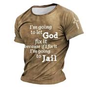 Maglietta grafica per camicia casual a maniche corte con design classico per comfort stile nella vita di tutti i giorni., cachi, 3XL