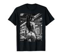 Maglietta grafica per ragazza sexy - Sexy Booty Girl al Car Show BW #1 Maglietta