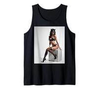 Maglietta grafica ragazza sexy - Modello sexy di moda con maschera da gatto Canotta