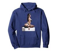 Maglietta grafica sexy ragazza - Sexy "Bad Kitty" Pinup Girl - Ritaglio Felpa con Cappuccio