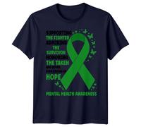 Maglietta grafica unisex Supporting The Fighter Mental Health Awareness Ribbon