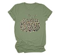 Maglietta grafica zucca halloween donna top zucca casual halloween t-shirt business outfit donna, verde, L