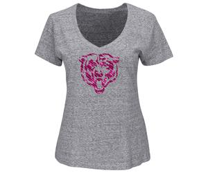 Maglietta Grigia Da Donna Chicago Bears Inside Huddle