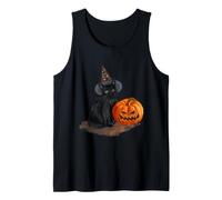 Maglietta Halloween Bambina Bimba Gatto Nero Zucca Costume Canotta