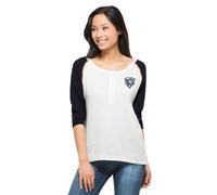 Maglietta Henley Bianca Lavata Glitz Da Donna Chicago Bears