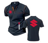 Maglietta Henley da Uomo Stampata Abbigliamento per Tuta su.ZU.K.I Polo Comode con Colletto Alto Manica Corta Asciugatura Rapida Mezza Manica-ZQS||m