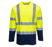 Maglietta Hi-Vis Portwest S280 Cotone Maniche Lunghe Sicurezza Lavoro Contrasto