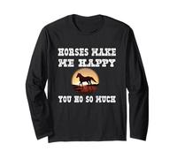 Maglietta Horses Make Me Happy You Not So Much Ranch Maglia a Manica