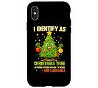 Maglietta I Identify As A Christmas Tree Lit On The Outside Custodia per iPhone X/XS