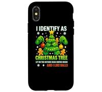 Maglietta I Identify As A Christmas Tree Lit On The Outside Custodia per iPhone X/XS