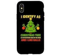 Maglietta I Identify As A Christmas Tree Lit On The Outside Custodia per iPhone X/XS