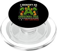 Maglietta I Identify As A Christmas Tree Lit On The Outside PopSockets PopGrip per MagSafe