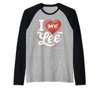 Maglietta I Love My Lee con Nome Lee Maglia con Maniche Raglan
