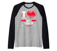 Maglietta "I Love My LUCAS Nome LUCAS Maglia con Maniche Raglan