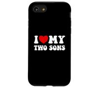 Maglietta "I love my two sons", madre e padre di 2 figli Custodia per iPhone SE (2020) / 7 / 8