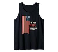 Maglietta I'm Not Rude con Bandiera Americana da Uomo Canotta