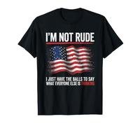 Maglietta I'm Not Rude con Bandiera Americana da Uomo Maglietta