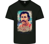 Maglietta In Cotone A V Con Citazione Di Pablo Escobar