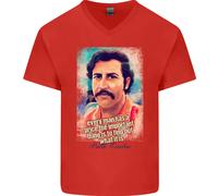 Maglietta In Cotone A V Con Citazione Di Pablo Escobar