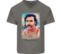 Maglietta In Cotone A V Con Citazione Di Pablo Escobar