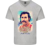 Maglietta In Cotone A V Con Citazione Di Pablo Escobar