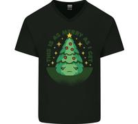 Maglietta In Cotone A V Divertente Per Uomini Bah HUMBUG Albero Di Natale