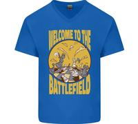 Maglietta In Cotone A V Divertente Per Uomini Chess Battlefield