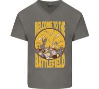 Maglietta In Cotone A V Divertente Per Uomini Chess Battlefield