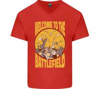 Maglietta In Cotone A V Divertente Per Uomini Chess Battlefield