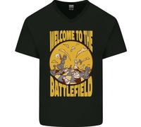 Maglietta In Cotone A V Divertente Per Uomini Chess Battlefield