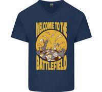 Maglietta In Cotone A V Divertente Per Uomini Chess Battlefield