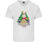Maglietta In Cotone A V Divertente Per Uomini Il Piccolo Tamburino Di Natale