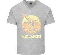 Maglietta In Cotone A V Divertente Per Uomini Pegasaurus Dinosaur T-Rex