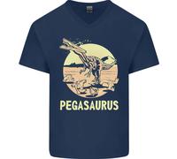 Maglietta In Cotone A V Divertente Per Uomini Pegasaurus Dinosaur T-Rex
