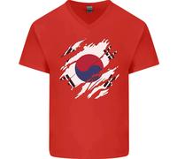 Maglietta In Cotone A V Per Uomini Con Bandiera Della Corea Del Sud Korean Day
