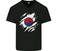 Maglietta In Cotone A V Per Uomini Con Bandiera Della Corea Del Sud Korean Day