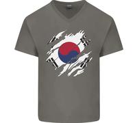Maglietta In Cotone A V Per Uomini Con Bandiera Della Corea Del Sud Korean Day