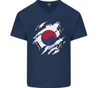 Maglietta In Cotone A V Per Uomini Con Bandiera Della Corea Del Sud Korean Day