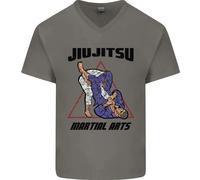 Maglietta In Cotone A V Per Uomini Jiu Jitsu Word Cloud MMA Mixed Martial Arts