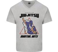Maglietta In Cotone A V Per Uomini Jiu Jitsu Word Cloud MMA Mixed Martial Arts