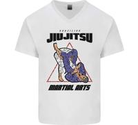 Maglietta In Cotone A V Per Uomini Jiu Jitsu Word Cloud MMA Mixed Martial Arts