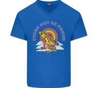 Maglietta In Cotone A V Per Uomini LGBT Frog Stand Out To Be Proud Gay Pride