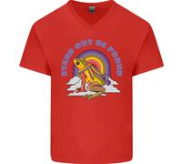 Maglietta In Cotone A V Per Uomini LGBT Frog Stand Out To Be Proud Gay Pride