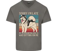 Maglietta In Cotone A V Per Uomo Alaskan Dog Scusa Se Sono In Ritardo