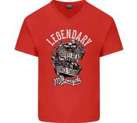 Maglietta In Cotone A V Per Uomo Biker Legendary Shovelhead