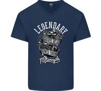 Maglietta In Cotone A V Per Uomo Biker Legendary Shovelhead