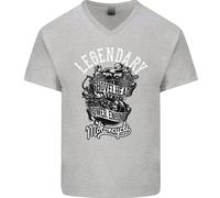 Maglietta In Cotone A V Per Uomo Biker Legendary Shovelhead