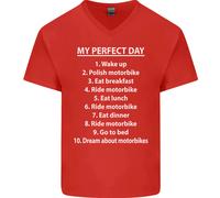 Maglietta In Cotone A V Per Uomo Biker Motorcycle My Perfect Day