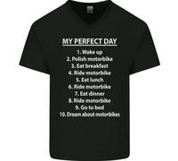 Maglietta In Cotone A V Per Uomo Biker Motorcycle My Perfect Day